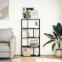 Estantería de madera de ingeniería negra 60x20x120 cm de , Librerías y estanterías - Ref: Foro24-858148, Precio: 58,87 €, Des...