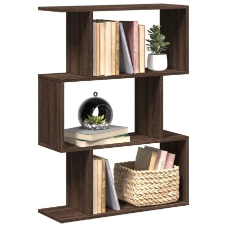 Librería divisora 3 niveles madera marrón roble 70x24x97 cm de , Librerías y estanterías - Ref: Foro24-858117, Precio: 44,07 ...