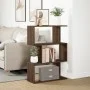 Librería divisora 3 niveles madera marrón roble 70x24x97 cm de , Librerías y estanterías - Ref: Foro24-858117, Precio: 44,07 ...