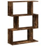 Librería divisora 3 niveles madera roble ahumado 70x24x97 cm by , Bookcases and shelves - Ref: Foro24-858115, Price: 51,51 €,...