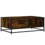 Mesa de centro madera ingeniería metal roble humo 90x57x35 cm de , Mesas de centro - Ref: Foro24-848756, Precio: 67,03 €, Des...