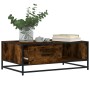 Mesa de centro madera ingeniería metal roble humo 90x57x35 cm by , Coffee table - Ref: Foro24-848756, Price: 67,87 €, Discoun...