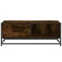 Mesa de centro madera ingeniería metal roble humo 90x57x35 cm de , Mesas de centro - Ref: Foro24-848756, Precio: 67,03 €, Des...