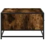 Mesa de centro madera ingeniería metal roble humo 90x57x35 cm de , Mesas de centro - Ref: Foro24-848756, Precio: 67,03 €, Des...