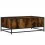 Mesa de centro madera ingeniería metal roble humo 90x57x35 cm de , Mesas de centro - Ref: Foro24-848756, Precio: 67,03 €, Des...