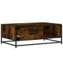 Mesa de centro madera ingeniería metal roble humo 90x57x35 cm de , Mesas de centro - Ref: Foro24-848756, Precio: 67,03 €, Des...