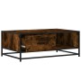 Mitteltisch aus Ingenieurholz und Metall, Eiche Rauch, 90x57x35 cm. von , Couchtisch - Ref: Foro24-848756, Preis: 67,87 €, Ra...
