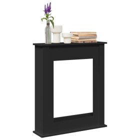 Kaminumrandung aus schwarzem Ingenieurholz 75x20x87,5 cm. von , Zubehör für Holzöfen und Kamine - Ref: Foro24-854581, Preis: ...