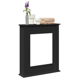 Kaminumrandung aus schwarzem Ingenieurholz 75x20x87,5 cm. von , Zubehör für Holzöfen und Kamine - Ref: Foro24-854581, Preis: ...