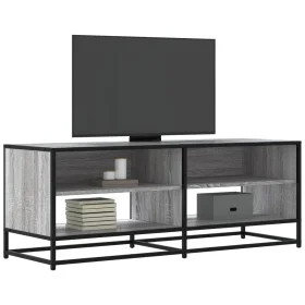 Mueble TV metal y madera ingeniería gris Sonoma 120,5x40x46 cm by , TV Furniture - Ref: Foro24-848892, Price: 66,89 €, Discou...