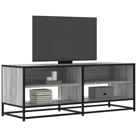 TV-Möbel aus Metall und Holz in Grau Sonoma 120,5x40x46 cm von , TV-Möbel - Ref: Foro24-848892, Preis: 66,89 €, Rabatt: %