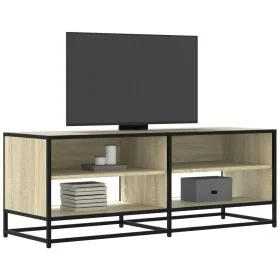 TV-Möbel aus Metall und Ingenieurholz in Sonoma-Eiche, 120,5x40x46 cm. von , TV-Möbel - Ref: Foro24-848890, Preis: 64,98 €, R...