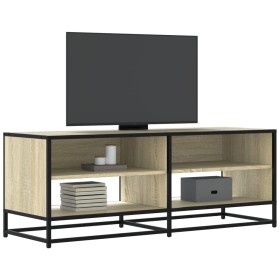 TV-Möbel aus Metall und Ingenieurholz in Sonoma-Eiche, 120,5x40x46 cm. von , TV-Möbel - Ref: Foro24-848890, Preis: 79,96 €, R...