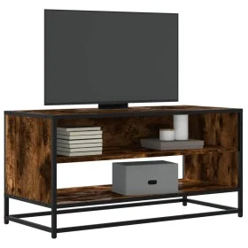 TV-Möbel aus Metall und Ingenieurholz in Raucheiche, 91x40x46 cm. von , TV-Möbel - Ref: Foro24-848886, Preis: 57,20 €, Rabatt: %