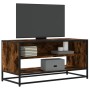 Mueble TV metal y madera ingeniería roble humo 91x40x46 cm by , TV Furniture - Ref: Foro24-848886, Price: 57,80 €, Discount: %