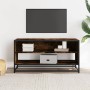 Mueble TV metal y madera ingeniería roble humo 91x40x46 cm by , TV Furniture - Ref: Foro24-848886, Price: 57,80 €, Discount: %