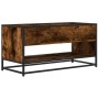 Mueble TV metal y madera ingeniería roble humo 91x40x46 cm by , TV Furniture - Ref: Foro24-848886, Price: 57,80 €, Discount: %