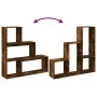 Librería divisora 3 niveles madera roble ahumado 123x29x123 cm by , Bookcases and shelves - Ref: Foro24-857989, Price: 69,08 ...