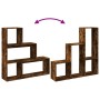 Librería divisora 3 niveles madera roble ahumado 123x29x123 cm by , Bookcases and shelves - Ref: Foro24-857989, Price: 70,16 ...
