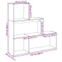 Librería divisora 3 niveles madera roble ahumado 123x29x123 cm by , Bookcases and shelves - Ref: Foro24-857989, Price: 70,16 ...