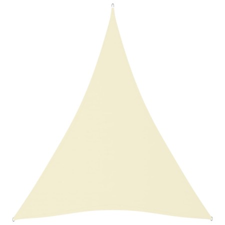 Toldo de vela triangular de tela oxford crema 5x6x6 m