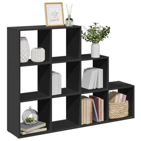 Librería divisora 3 niveles madera negra 137,5x29x103,5 cm by , Bookcases and shelves - Ref: Foro24-857977, Price: 84,34 €, D...
