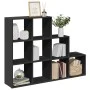 Librería divisora 3 niveles madera negra 137,5x29x103,5 cm by , Bookcases and shelves - Ref: Foro24-857977, Price: 84,34 €, D...