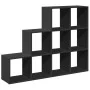 Librería divisora 3 niveles madera negra 137,5x29x103,5 cm by , Bookcases and shelves - Ref: Foro24-857977, Price: 84,34 €, D...