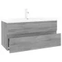 Mueble de baño con lavabo madera contrachapada gris Sonoma de , Tocadores de baño - Ref: Foro24-3152880, Precio: 213,76 €, De...