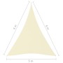 Triangular sail shade in cream Oxford fabric, 5x6x6 m. by vidaXL, Umbrellas - Ref: Foro24-135236, Price: 46,49 €, Discount: %