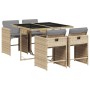 Garden dining set 5 pieces with beige synthetic rattan cushions by , Garden sets - Ref: Foro24-3211080, Price: 270,33 €, Disc...