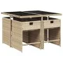 Garten-Essgruppe 5-teilig mit beigen Polstern aus synthetischem Rattan von , Gartensets - Ref: Foro24-3211080, Preis: 308,70 ...