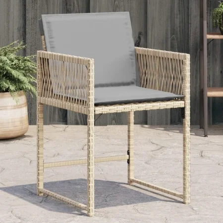 Garden armchairs with 4 synthetic rattan beige mix cushions by , Garden chairs - Ref: Foro24-365023, Price: 174,82 €, Discoun...