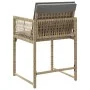 Garden armchairs with 4 synthetic rattan beige mix cushions by , Garden chairs - Ref: Foro24-365023, Price: 174,82 €, Discoun...