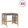 Gartenhocker mit 4 Stück Kissen aus PE-Rattan in Beige-Mix, 41x41x36cm. von , Hocker für den Außenbereich - Ref: Foro24-36506...
