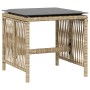 Taburetes jardín cojines 4 uds ratán PE beige mezcla 41x41x36cm de , Otomanas de exterior - Ref: Foro24-365061, Precio: 91,54 €