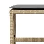 Garden stools with 4 beige PE rattan blend cushions 41x41x36cm by , Outdoor ottomans - Ref: Foro24-365061, Price: 95,17 €, Di...