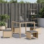 Taburetes jardín cojines 4 uds ratán PE beige mezcla 41x41x36cm de , Otomanas de exterior - Ref: Foro24-365054, Precio: 91,40 €
