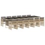 Garten-Essgruppe mit 13-teiligen Kissen aus synthetischem Rattan in Beige. von , Gartensets - Ref: Foro24-3210948, Preis: 855...