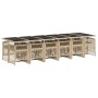 Garten-Essgruppe mit 13-teiligen Kissen aus synthetischem Rattan in Beige. von , Gartensets - Ref: Foro24-3210948, Preis: 855...