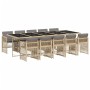Garten-Essgruppe 11-teilig mit Kissen aus synthetischem Rattan in Beige. von , Gartensets - Ref: Foro24-3210936, Preis: 732,0...