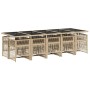 Garten-Essgruppe 11-teilig mit Kissen aus synthetischem Rattan in Beige. von , Gartensets - Ref: Foro24-3210936, Preis: 732,0...
