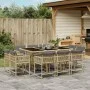 Garden dining set 11 pieces with beige synthetic rattan cushions by , Garden sets - Ref: Foro24-3211572, Price: 589,71 €, Dis...