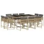 Garden dining set 11 pieces with beige synthetic rattan cushions by , Garden sets - Ref: Foro24-3211572, Price: 589,71 €, Dis...