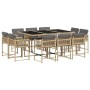 Garten-Essgruppe 11-teilig mit Kissen aus synthetischem Rattan in Beige. von , Gartensets - Ref: Foro24-3211572, Preis: 516,5...