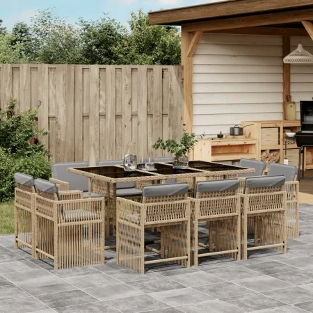 Garden dining set 11 pieces with beige synthetic rattan cushions by , Garden sets - Ref: Foro24-3211752, Price: 635,33 €, Dis...