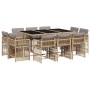 Set comedor de jardín 11 pzas con cojines ratán sintético beige de , Conjuntos de jardín - Ref: Foro24-3211752, Precio: 596,8...