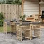 Garden dining set 5 pieces with beige synthetic rattan cushions by , Garden sets - Ref: Foro24-3211620, Price: 306,06 €, Disc...