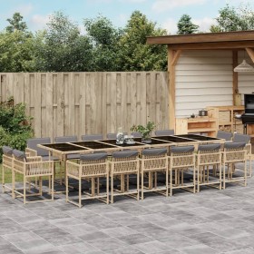 Garden dining set 17 pieces with beige synthetic rattan cushions by , Garden sets - Ref: Foro24-3211608, Price: 907,28 €, Dis...