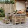 Garten-Essgruppe 9-teilig mit Kissen aus synthetischem Rattan in Beige. von , Gartensets - Ref: Foro24-3210960, Preis: 371,09...